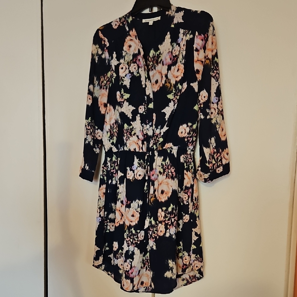 Daniel Rainn Navy Floral Long Sleeve Dress